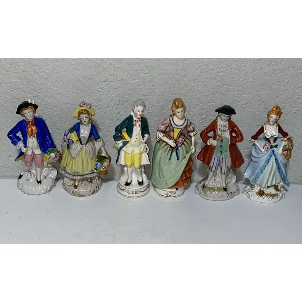 VTG Made in Occupied Japan Victorian Courting Couples Mismatch Figurines 7” READ
